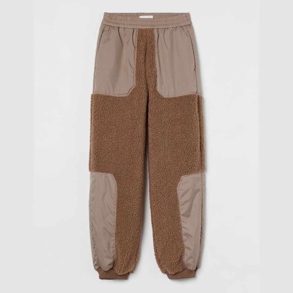 H&M Unisex Shearling Teddy Nylon Combination Jogger